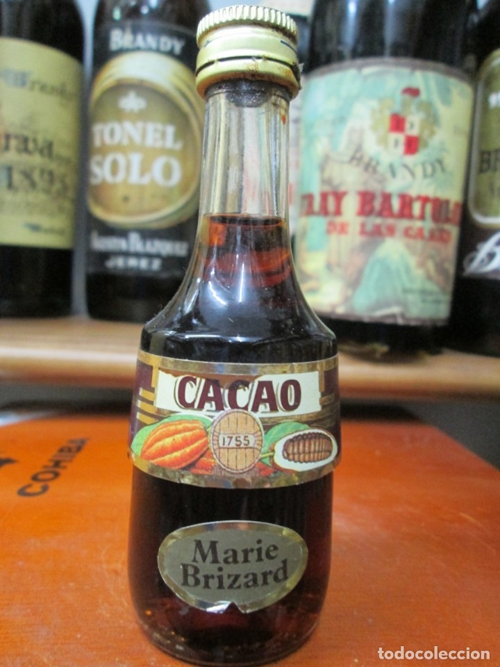 Coleccionismo de vinos y licores: ANTIGUO BOTELLIN BRANDY CO&Ntilde;AC,CACAO MARIE BRIZARD