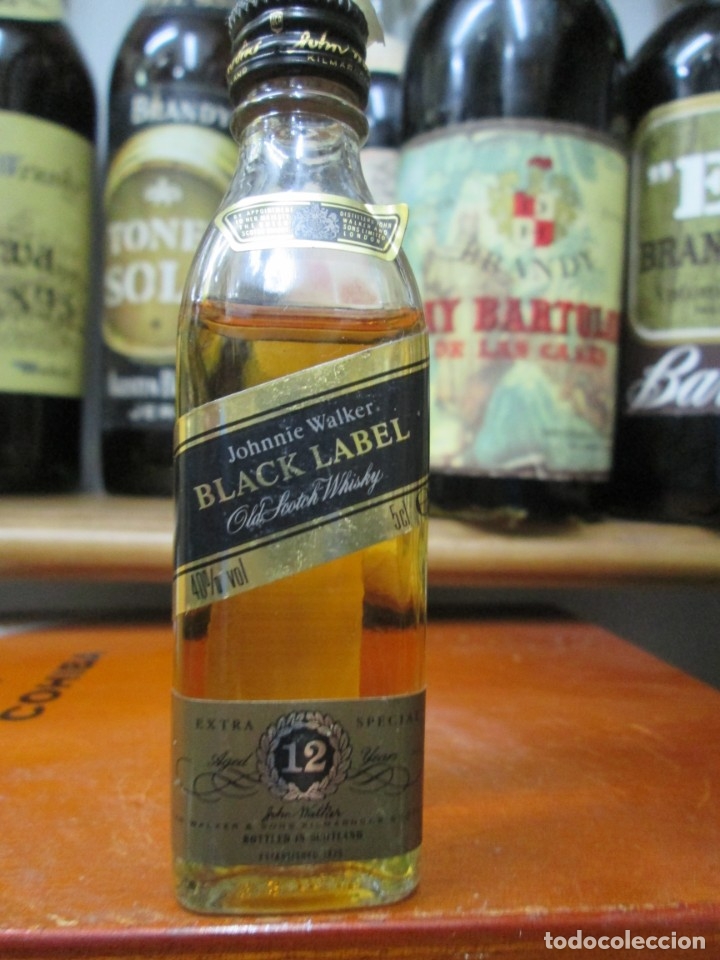 Coleccionismo de vinos y licores: ANTIGUO BOTELLIN BRANDY CO&Ntilde;AC,BLACK LABEL 12 A&Ntilde;OS