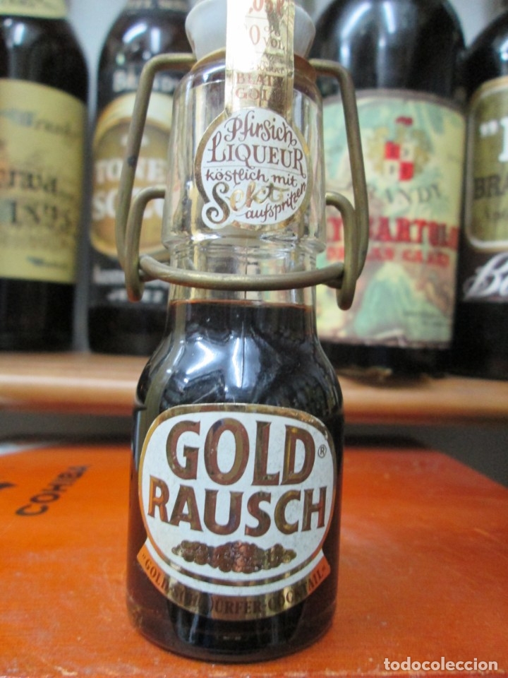 Coleccionismo de vinos y licores: ANTIGUO BOTELLIN BRANDY CO&Ntilde;AC, GOLD RAUSCH