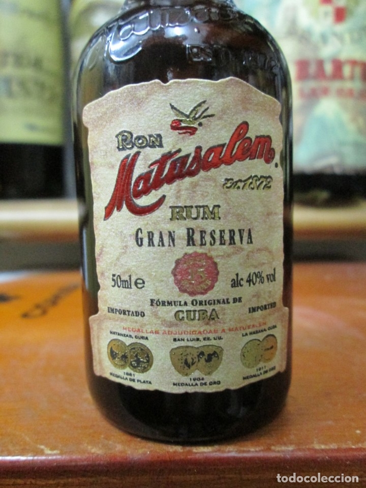 Coleccionismo de vinos y licores: ANTIGUO BOTELLIN BRANDY CO&Ntilde;AC, RON MATUSALEN 15 A&Ntilde;OS GRAN RESERVA
