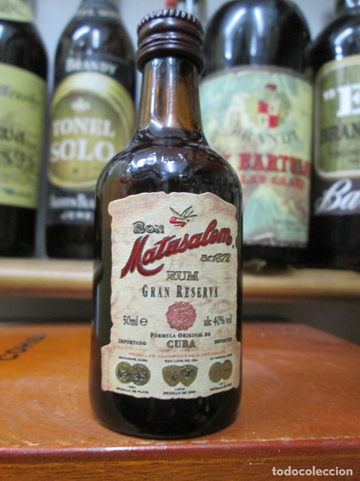 Coleccionismo de vinos y licores: ANTIGUO BOTELLIN BRANDY CO&Ntilde;AC, RON MATUSALEN 15 A&Ntilde;OS GRAN RESERVA