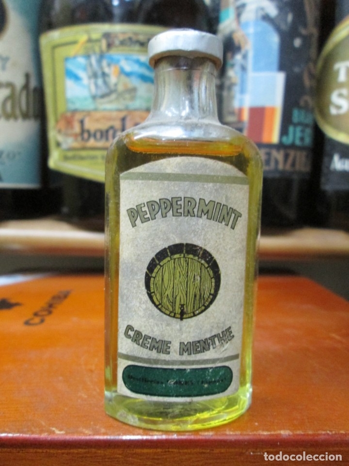 Coleccionismo de vinos y licores: ANTIGUO BOTELLIN BRANDY CO&Ntilde;AC, PEPPERMINT CREME MENTHE
