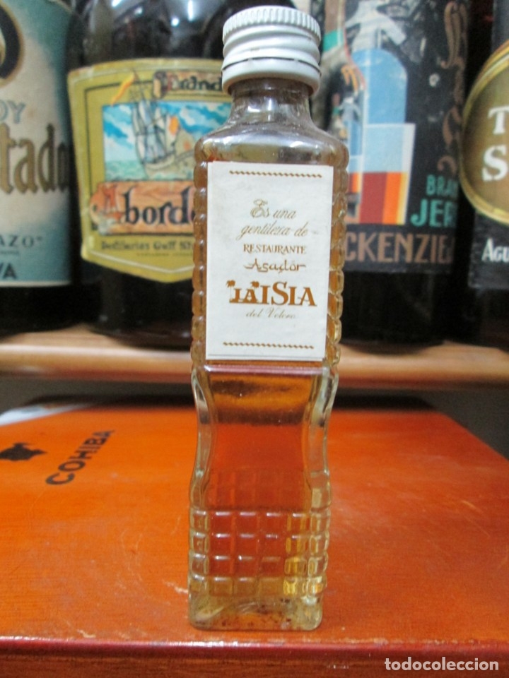 Coleccionismo de vinos y licores: ANTIGUO BOTELLIN BRANDY CO&Ntilde;AC, PACHARAN RESTAURANTE LA ISLA, DE BODEGAS ZOCO