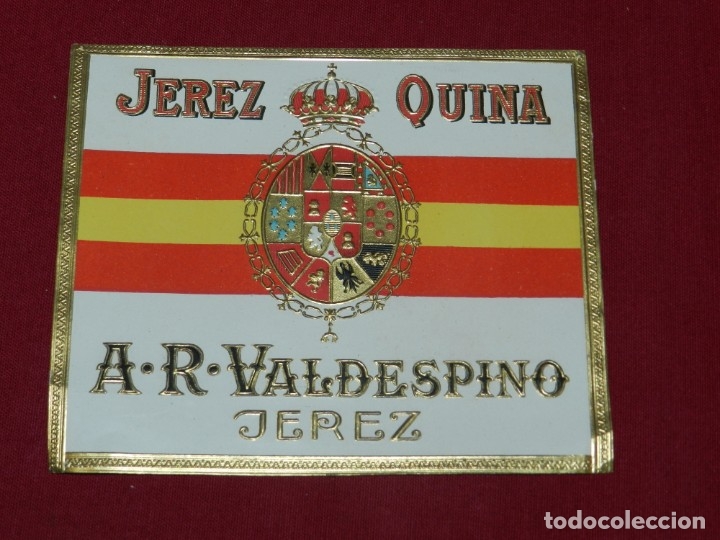 Coleccionismo de vinos y licores: (M) Etiqueta A. R. Valdespino Jerez - Jerez Quina, Buen Estado