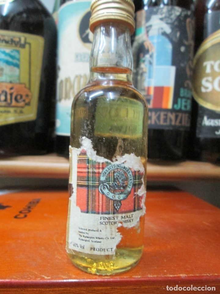 Coleccionismo de vinos y licores: ANTIGUO BOTELLIN BRANDY CO&Ntilde;AC,VIRECIT VILMERE VIRTUS SCOTCH WHISKY