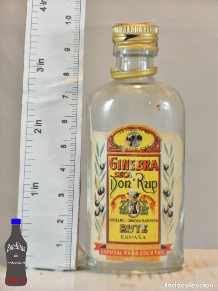Coleccionismo de vinos y licores: BOTELLITA BOTELLIN GINEBRA SECA DON RUP ANSELMO CORDOBA BARRERA ESPECIAL COCKTAIL RUTE ESPA&Ntilde;A