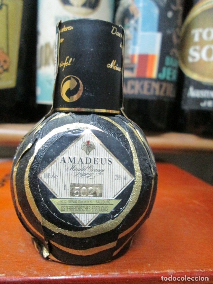 Coleccionismo de vinos y licores: ANTIGUO BOTELLIN BRANDY CO&Ntilde;AC, AMADEUS ORANGE