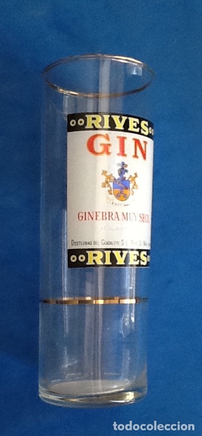 Coleccionismo de vinos y licores: GINEBRA RIVES. VASO VINTAGE. . ENVIO INCLUIDO.