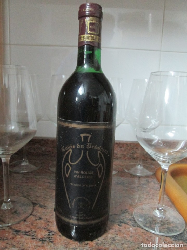 Coleccionismo de vinos y licores: ANTIGUA BOTELLA VINO, DUBEE DO PRESIDENT VIN ROUGE, D&acute;&acute;ALGERIE