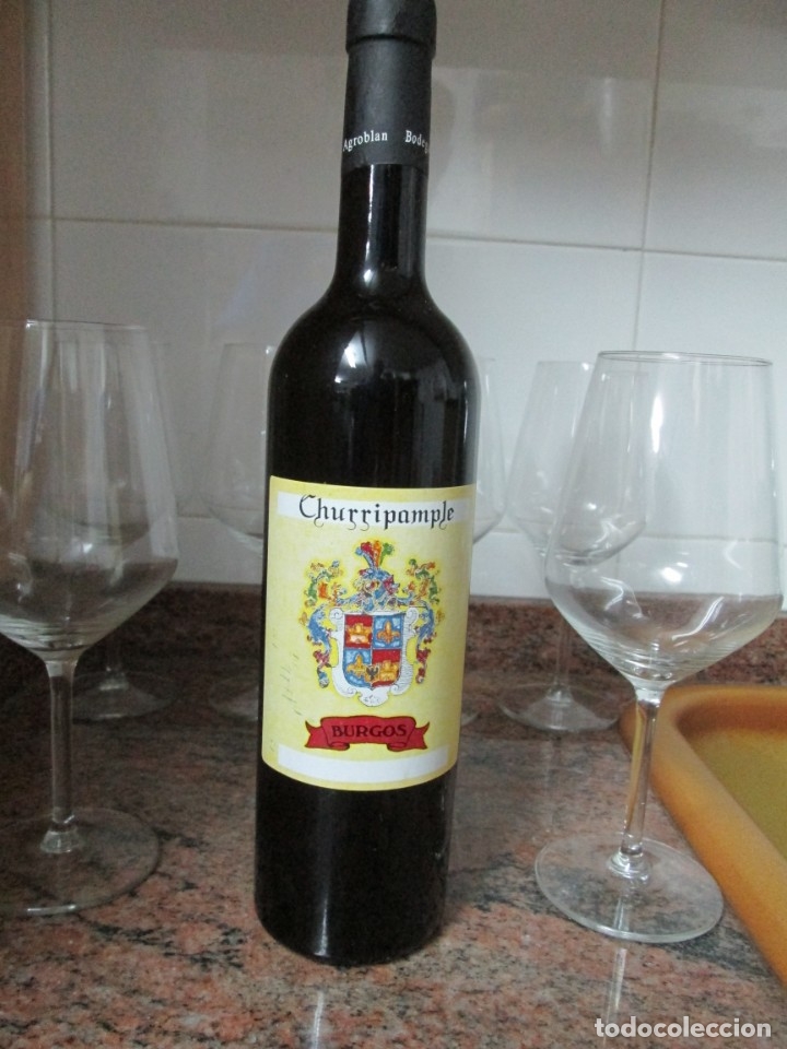 Coleccionismo de vinos y licores: ANTIGUA BOTELLA VINO, CHURRIPAMPLE BURGOS