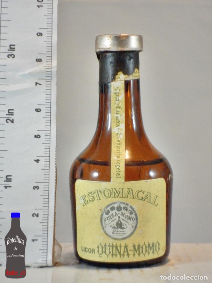 Coleccionismo de vinos y licores: BOTELLITA BOTELLIN ESTOMACAL QUINA MOMO DESTILERIAS ABRIL S.A.