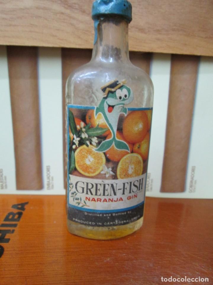 Sammlung von Weinen und Lik&ouml;ren: ANTIGUO BOTELLIN GREEN-FISH, NARANJA GIM