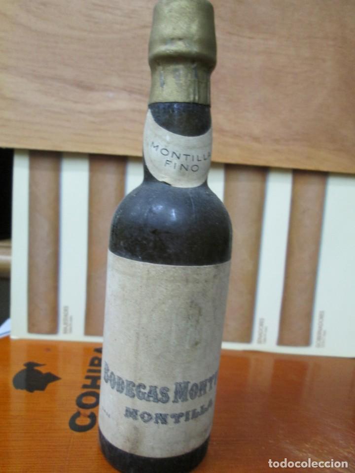 Collection of wines and liquors: ANTIGUO BOTELLIN MONTILLA FINO BODEGAS MONTILLA