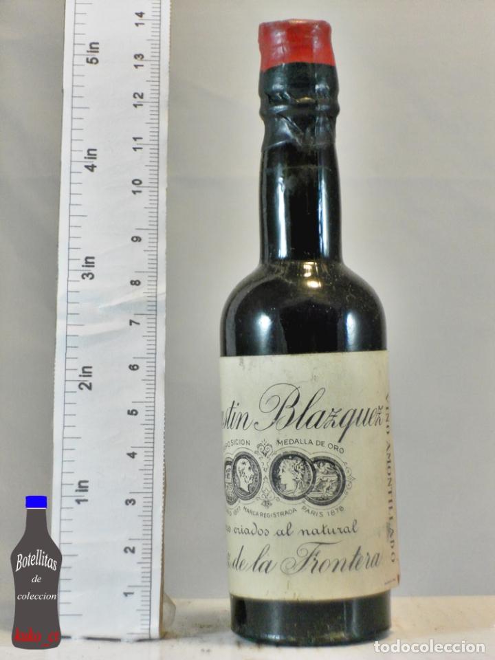 Sammlung von Weinen und Lik&ouml;ren: BOTELLITA BOTELLIN VINO AMONTILLADO AGUSTIN BLAZQUEZ JEREZ DE LA FRONTERA