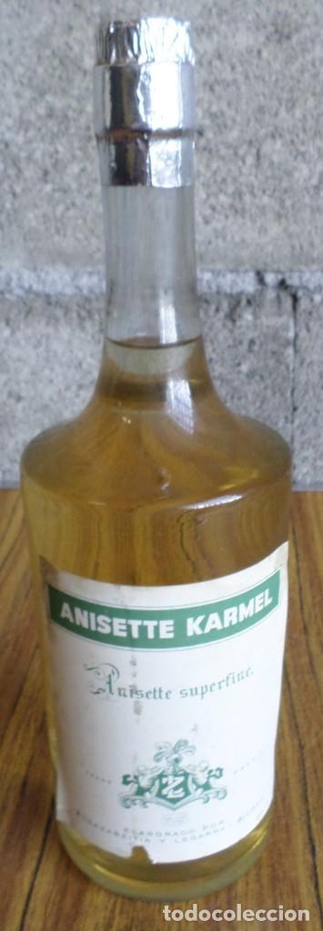 Coleccionismo de vinos y licores: ANISETTE KARMEL - llena -  elaborado Zugazagetia y Legarza Bilbao