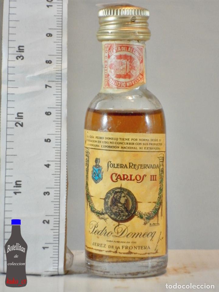 Coleccionismo de vinos y licores: BOTELLITA BOTELLIN BRANDY SOLERA RESERVA CARLOS III PEDRO DOMECQ JEREZ DE LA FRONTERA