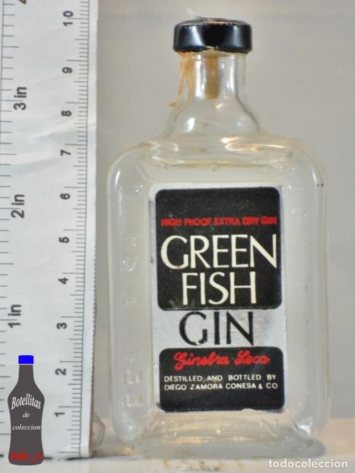 Sammlung von Weinen und Lik&ouml;ren: BOTELLITA BOTELLIN GREEN FISH GIN DIEGO ZAMORA CONESA Y CO CARTAGENA