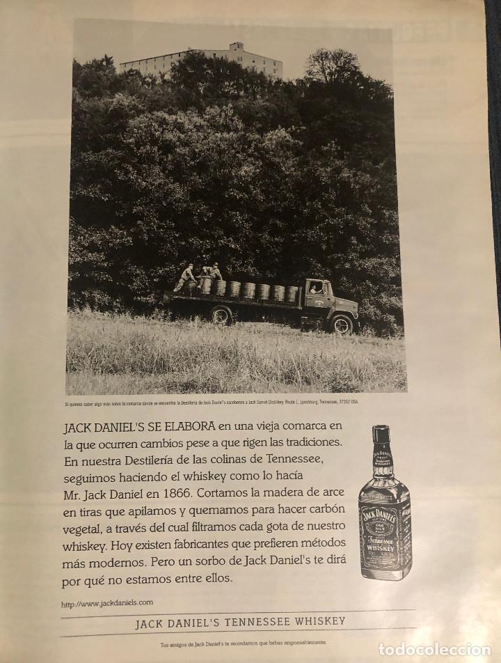 Coleccionismo de vinos y licores: Publicidad de revista de whiskey Jack Daniel's. Original a&ntilde;o 1999. Tama&ntilde;o folio. Enmarcable.