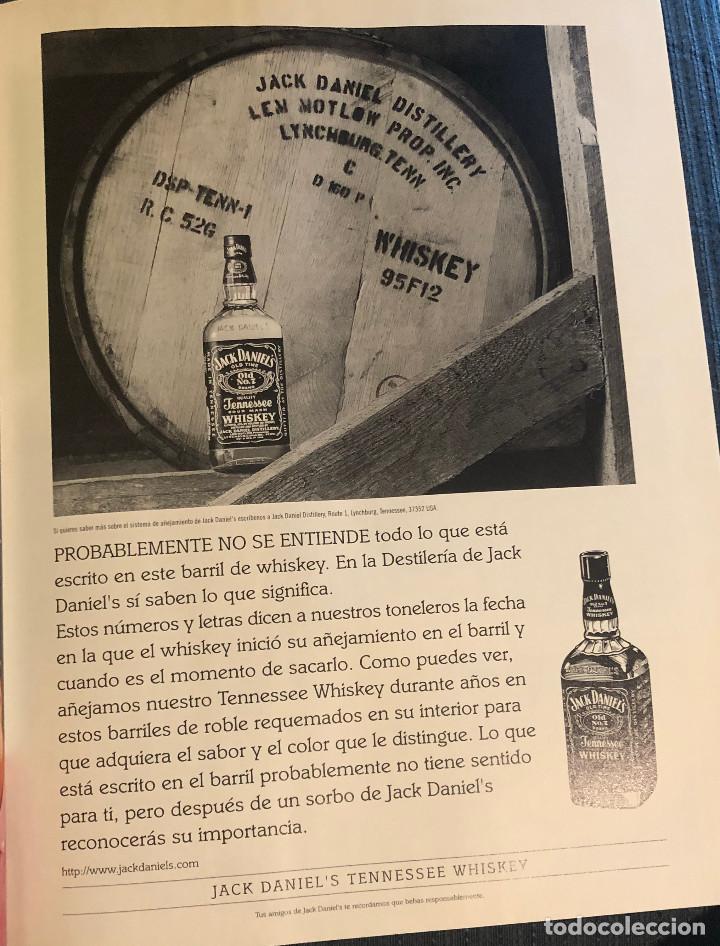 Coleccionismo de vinos y licores: Publicidad de revista de whiskey Jack Daniel's. Original a&ntilde;o 1998. Tama&ntilde;o folio. Enmarcable.
