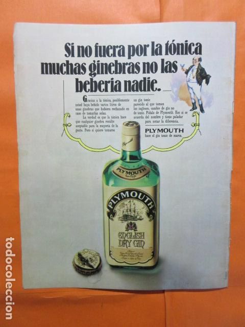 Coleccionismo de vinos y licores: PUBLICIDAD 1978 - COLECCION BEBIDAS - PLYMOUTH GINEBRA