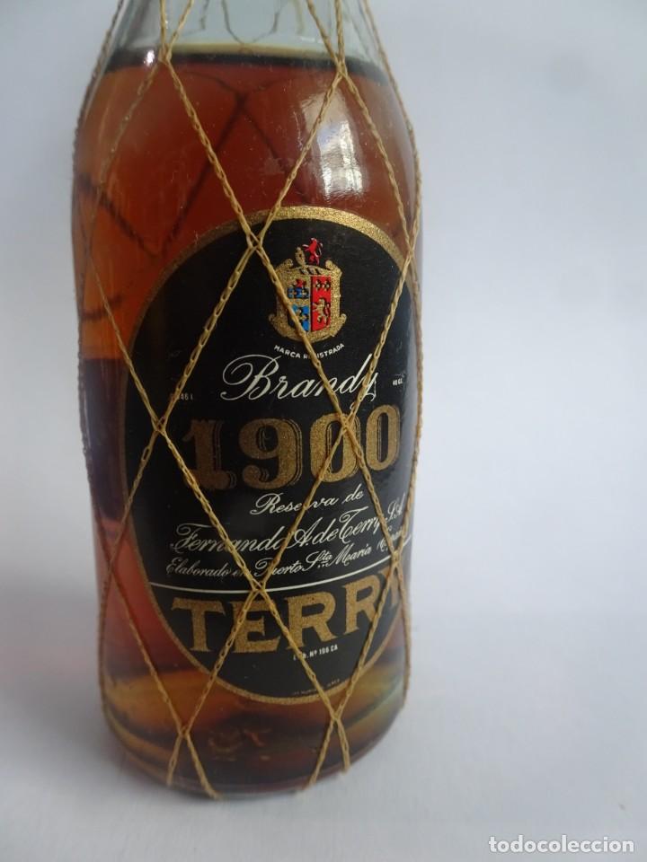 Coleccionismo de vinos y licores: ANTIGUO BOTELLIN BRANDY 1900 RESERVA SELLO 50 CENT ,FERNANDO A. TERRY PUERTO SANTA MARIA, VER FOTOS