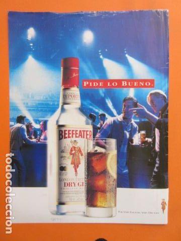 Coleccionismo de vinos y licores: PUBLICIDAD 1994 - GINEBRA BEEFEATER - TAMA&Ntilde;O 22,5 x 30 CM