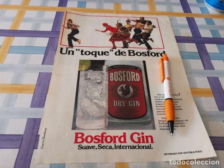 Coleccionismo de vinos y licores: GINEBRA DESTILADA DRY GIN BOSFORD ANTIGUO ANUNCIO PUBLICIDAD REVISTA