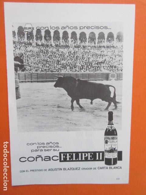 Coleccionismo de vinos y licores: PUBLICIDAD 1964 - COLECCION BEBIDAS - FELIPE II AGUSTIN BLAZQUEZ JEREZ DE LA FRONTERA CADIZ