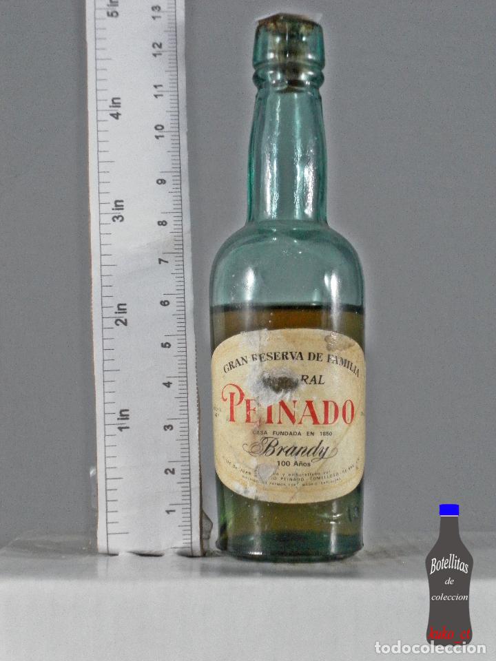 Coleccionismo de vinos y licores: BOTELLITA BOTELLIN BRANDY 100 A&Ntilde;OS RESERCA PEINADO TOMELLOSO CIUDAD REAL