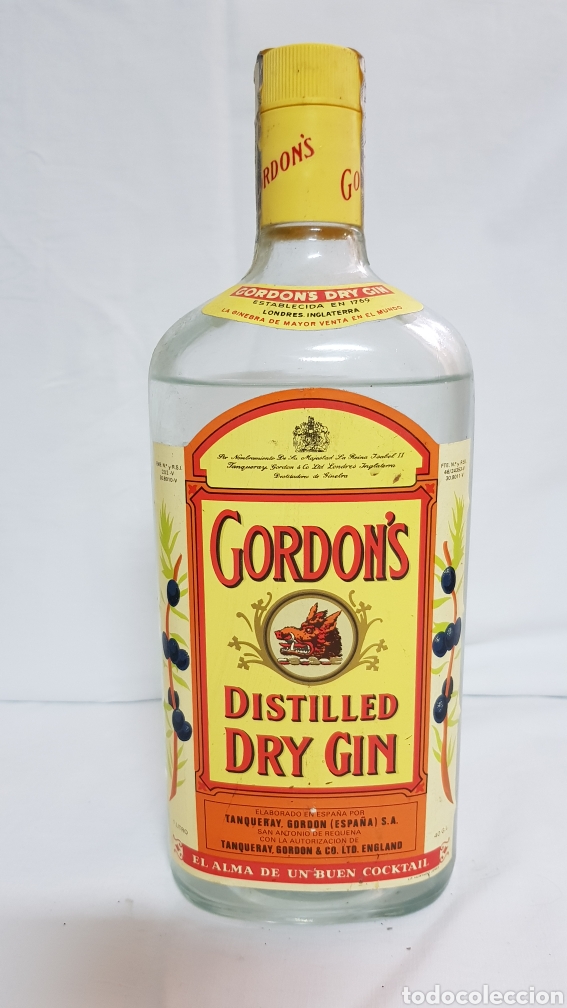 Coleccionismo de vinos y licores: BOTELLA GINEBRA GORDON'S DRY GIN PRECINTADA