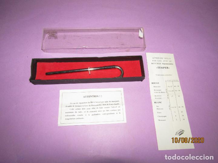 Coleccionismo de vinos y licores: Antiguo Term&oacute;metro para Vinos TEMPER de CADO Paris