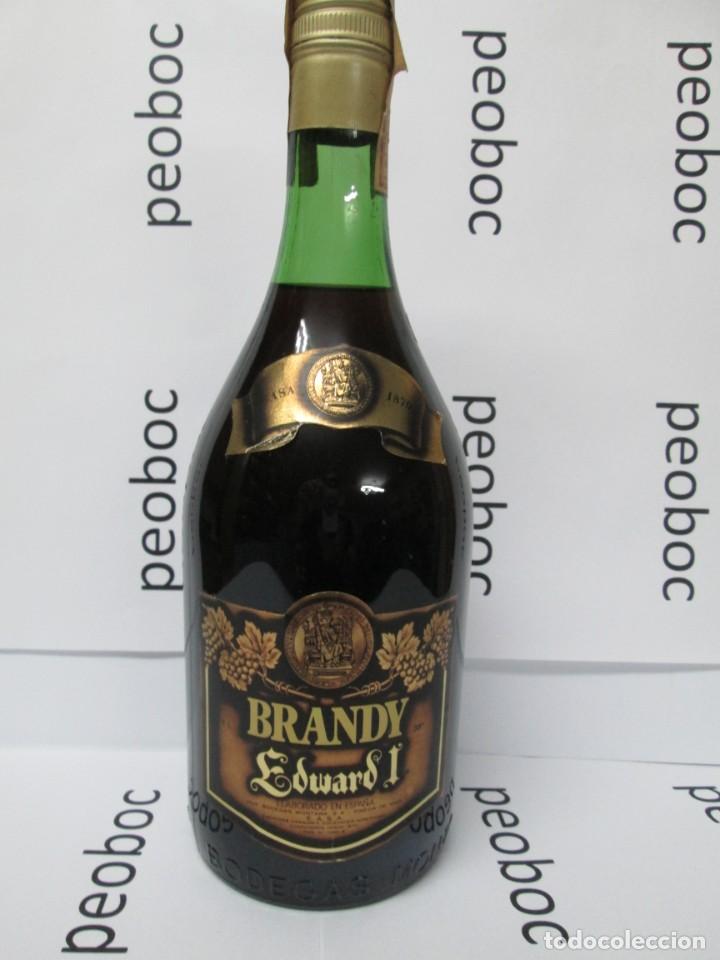 Coleccionismo de vinos y licores: ANTIGUA BOTELLA BRANDY CO&Ntilde;AC,EDUARD I, IMPUESTO DE 4 PTS, DECADA 60-70