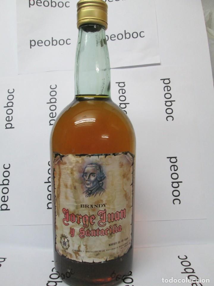 Coleccionismo de vinos y licores: ANTIGUA BOTELLA BRANDY CO&Ntilde;AC, BOTELLON,2 25 L.JORGE JUAN Y SANTACILIA, IMPUESTO DE 4 PTS, DECADA 60-