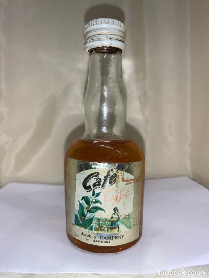 Coleccionismo de vinos y licores: BOTELLITA LICOR DE CAFE &rdquo;TIA SOLE&rdquo;ESPA&Ntilde;OLA LLENA SIN ABRIR CRISTAL 10 CM MINI BOTELLA MINIATURA