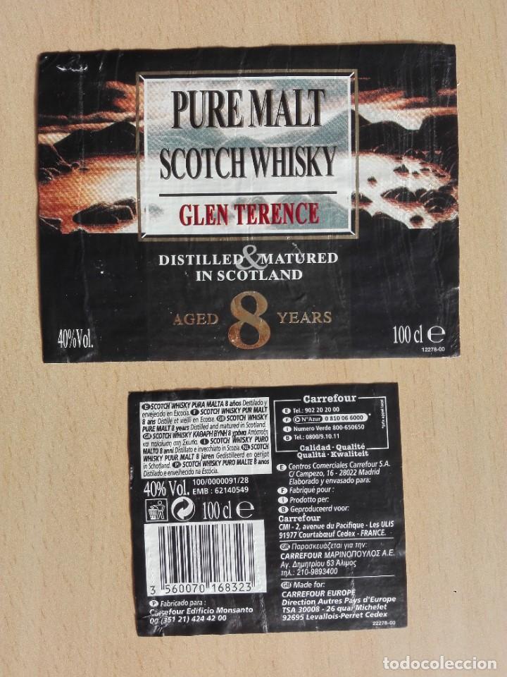 Coleccionismo de vinos y licores: ETIQUETAS SCOTCH WHISKY GLEN TERENCE - CARREFOUR 2008 APROX