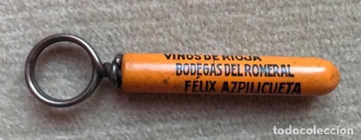 Coleccionismo de vinos y licores: Antiguo sacacorchos de Bodegas del Romeral - F&eacute;lix Azpilicueta (Prefiera U. los Vinos de Rioja)