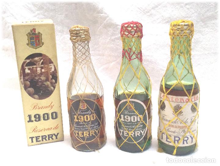 Coleccionismo de vinos y licores: Brandy Terry 1900 Centenario Botellines - Foto 1