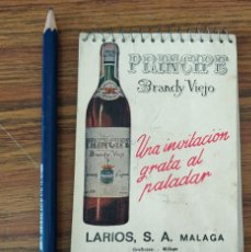 Coleccionismo de vinos y licores: LARIOS SA, MALAGA, PRINCIPE BRANDY VIEJO. PEQUEÑA LIBRETA.. Lote 238382795