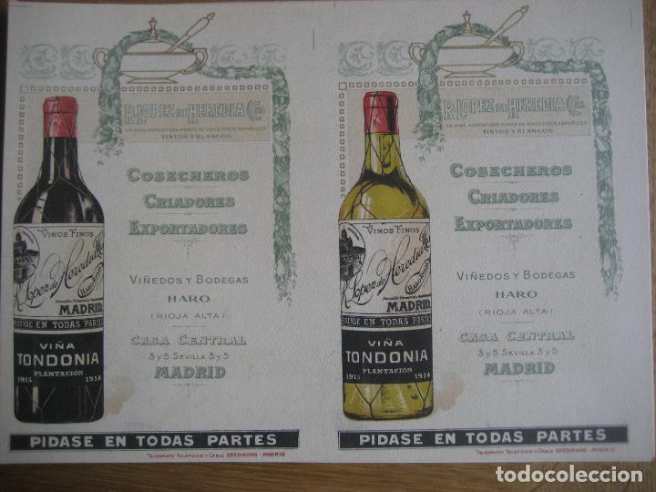 Coleccionismo de vinos y licores: Vi&ntilde;a Tondonia. 1941. R. Lopez de Heredia. 24 x 18 cms. Aparecido en revista de la &eacute;poca.