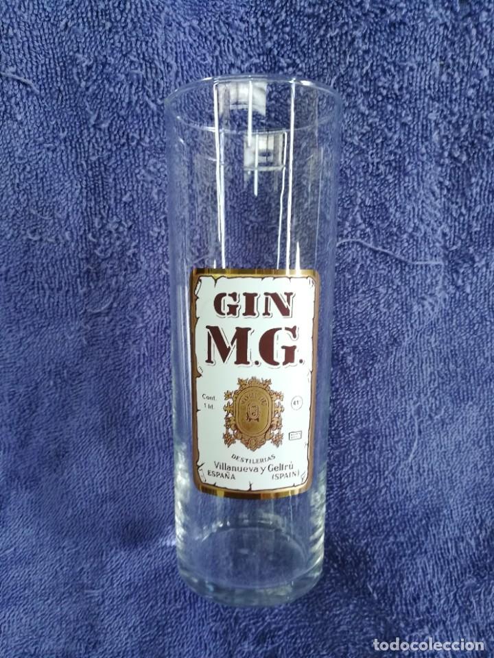 Coleccionismo de vinos y licores: BONITO VASO DE TUBO SERIGRAFIADO GINEBRA MG - VILLANUEVA Y GELTR&Uacute;
