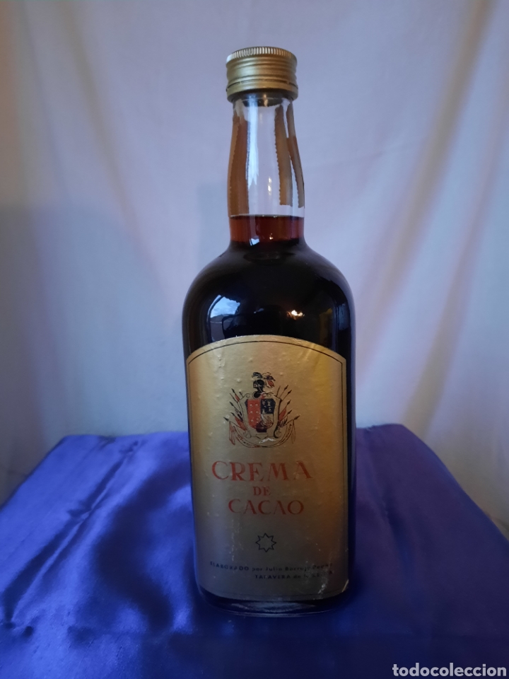 Coleccionismo de vinos y licores: Botella crema de cacao antigua sin abrir a&ntilde;os 60 Julio Borrajo Talavera.