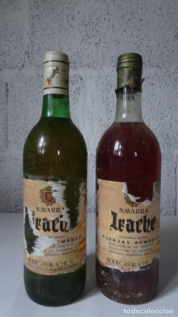 Coleccionismo de vinos y licores: LOTE DE 2 BOTELLAS 1 VINO / BODEGAS IRACHE/ EMBOTELLADO ESPECIAL FUERZAS ARMADAS