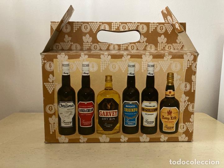 Coleccionismo de vinos y licores: Colecci&oacute;n 12 botellines Garvey A&ntilde;os 50-60. En su caja