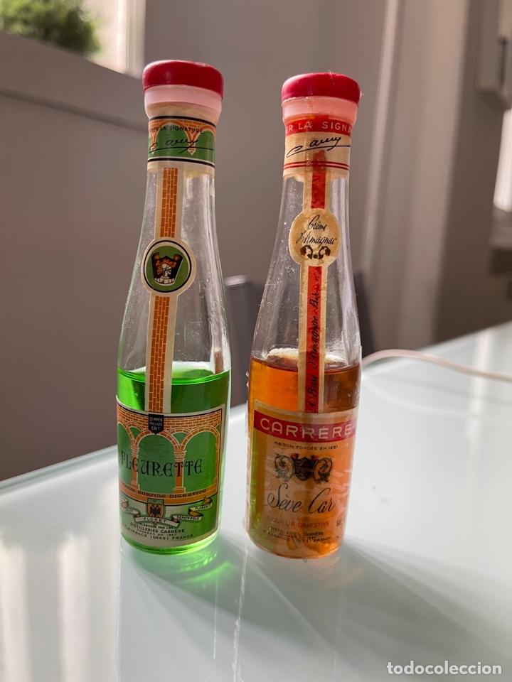 Collezionismo di vini e liquori: 2 BOTELL&Iacute;N FLEURETTE. DESTILER&Iacute;AS CARRERE. FRANCIA
