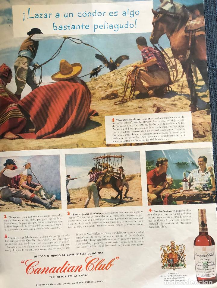 Coleccionismo de vinos y licores: Publicidad en prensa. Whisky Canadian Club. Vintage, a&ntilde;o 1954. 26 x 36 cm. Buen estado.