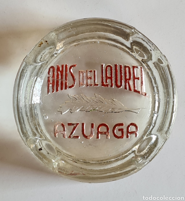 Coleccionismo de vinos y licores: Antiguo Cenicero publicidad An&iacute;s del Laurel - Azuaga - Badajoz Extremadura - Licor Aguardiente