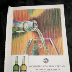 Coleccionismo de vinos y licores: CHARTREUSE, AÑO 1968,ANTIGUA PUBLICIDAD ORIGINAL DE LA ÉPOCA.. Lote 291061648