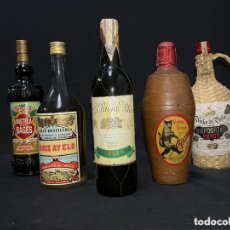 Coleccionismo de vinos y licores: LOTE DE 5 BOTELLAS VARIADAS