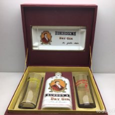 Coleccionismo de vinos y licores: ANTIGUA CAJA DE COLECCION - GINEBRA BURDON'S DRY GIN - AÑOS 60/70 -FABRICACION ESPAÑOLA