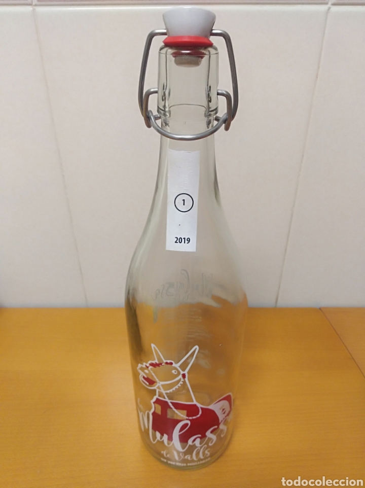 Coleccionismo de vinos y licores: Botella Vermut Mulassa + 4,90 envio Valls Cristal tap&oacute;n tipo gaseosa